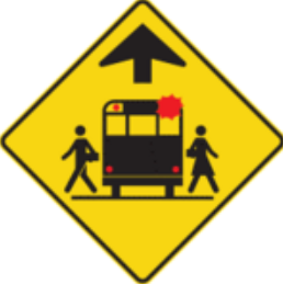 Arrêt de bus scolaire